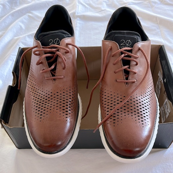 Cole Haan ZeroGrand LSR Wing Sz 11.5W. British Tan/Ivory New in Box